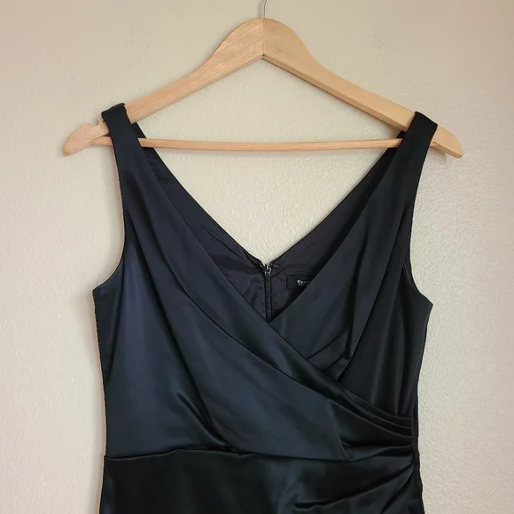 white house black market cocktail dress black draped size 4 - Picture 4 of 6